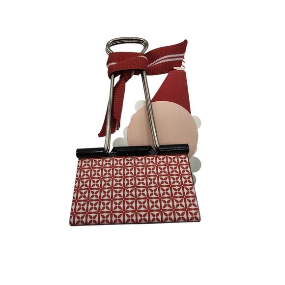 Handmade Santa Claus (binder clip) Photo Holder Christmas Holiday Red White - Picture 2 of 2